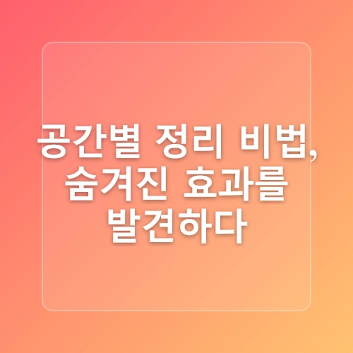 미니멀라이프 집 만들기, 초보자를 위한 정리 노하우