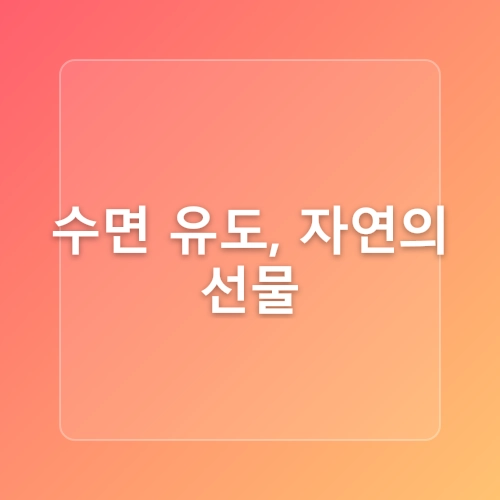 잠 잘 오게 도와주는 맛있는 음식 5가지