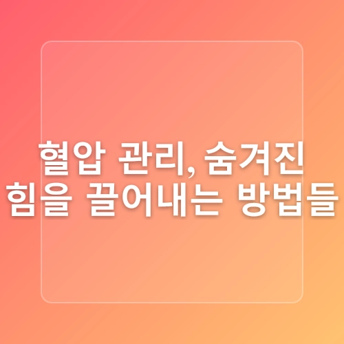 고혈압 완화를 위한 스트레칭과 운동