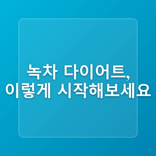녹차 효능 녹차가 지방 연소를 돕는 이유