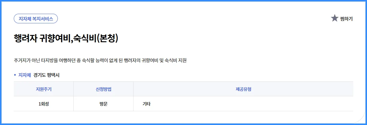 💡 행려자 귀향여비,숙식비(본청) | 현직 복지사의 실속 가이드