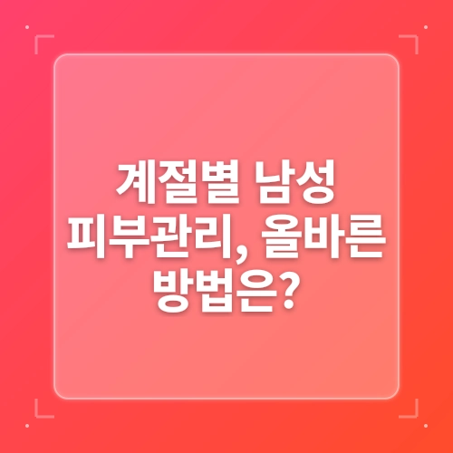 남성 스킨케어의 중요성과 계절별 피부 관리 post thumbnail image