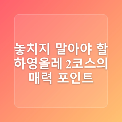 [2025 제주핫플] 하영올레 2코스! 서귀포 도심 & 자구리 해안 산책 루트