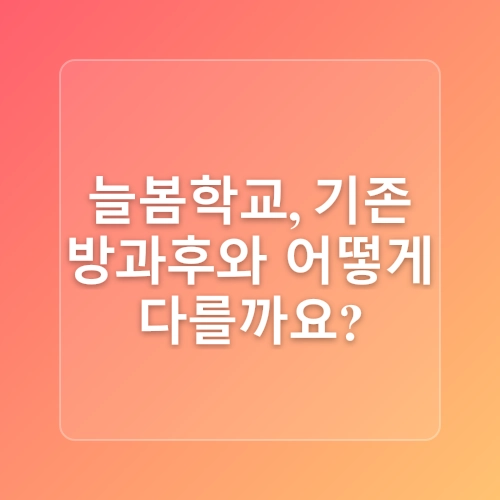 2025년 늘봄학교 시행방안: 새로운 초등 교육 체계의 시작