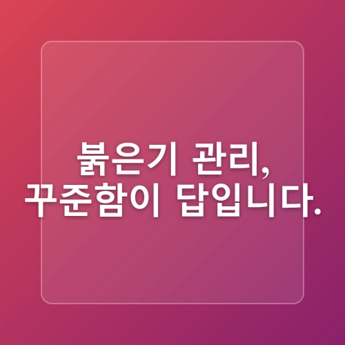 붉은기 완화, 집에서 쉽게 하는 피부 관리법