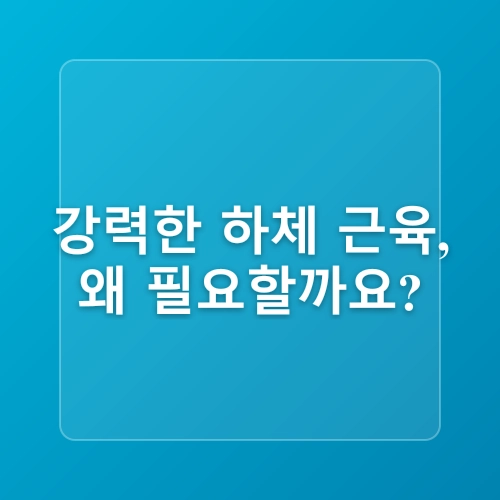 하체 근육 강화, 집에서 쉽고 꾸준히 할 수 있는 5가지 운동법